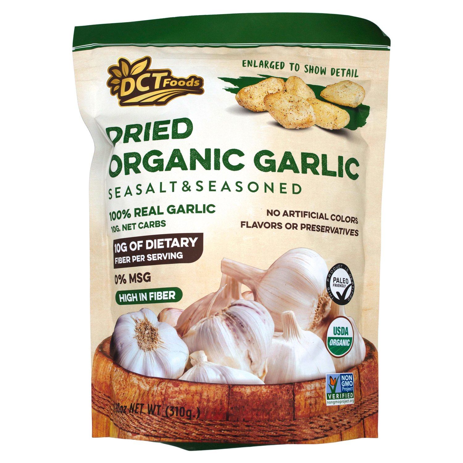 DCT Foods Dried Organic Garlic Snack DCT Foods Sea Salt & Seasons 10.93 Ounce 