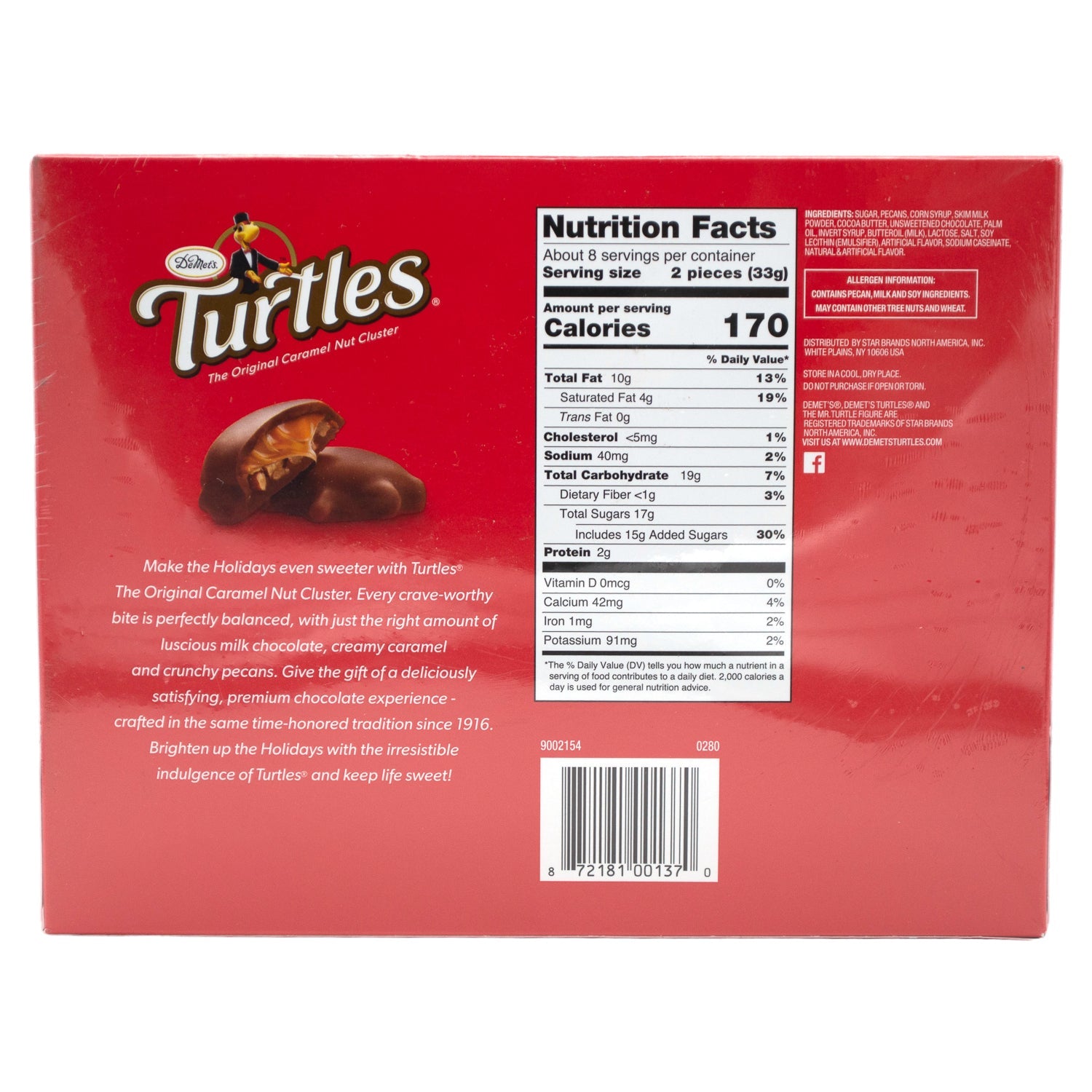 Demet's Turtles - The Original Caramel Nut Cluster Meltable Demet's 