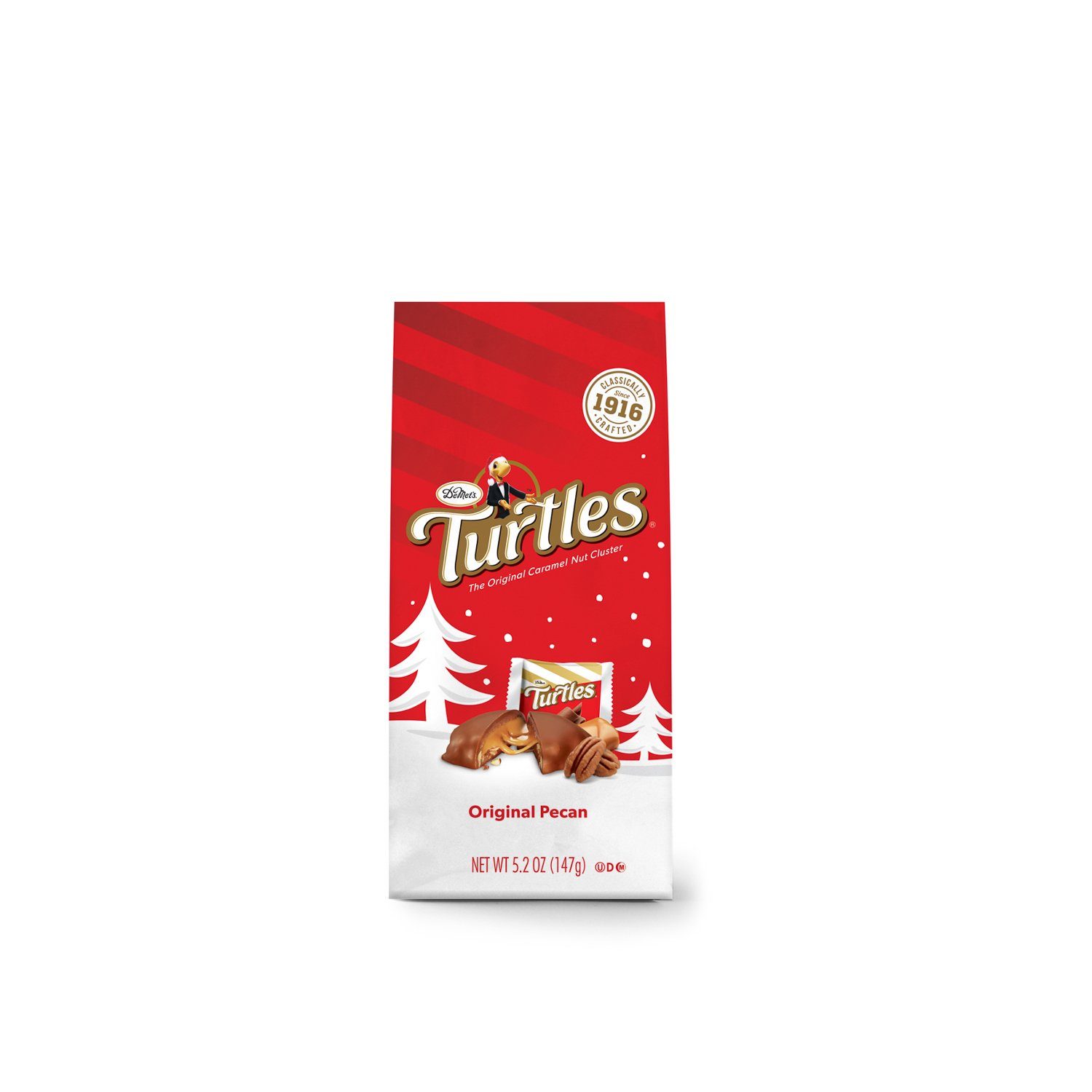 Demet's Turtles - The Original Caramel Nut Cluster Meltable Demet's Original Pecan 5.2 Ounce 