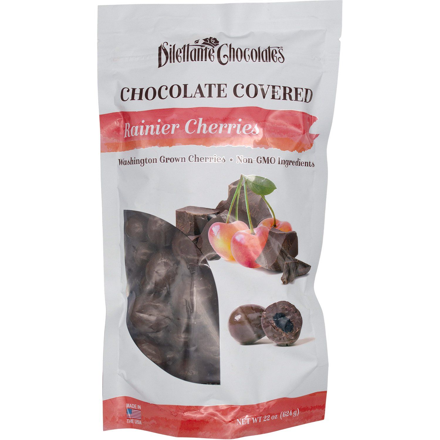 Dilettante Chocolate Covered Rainier Cherries Meltable Dilettante 22 Ounce 