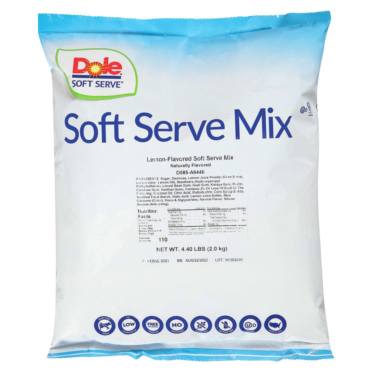 Dole Soft Serve Mix Dole Lemon 4.4 Pound 