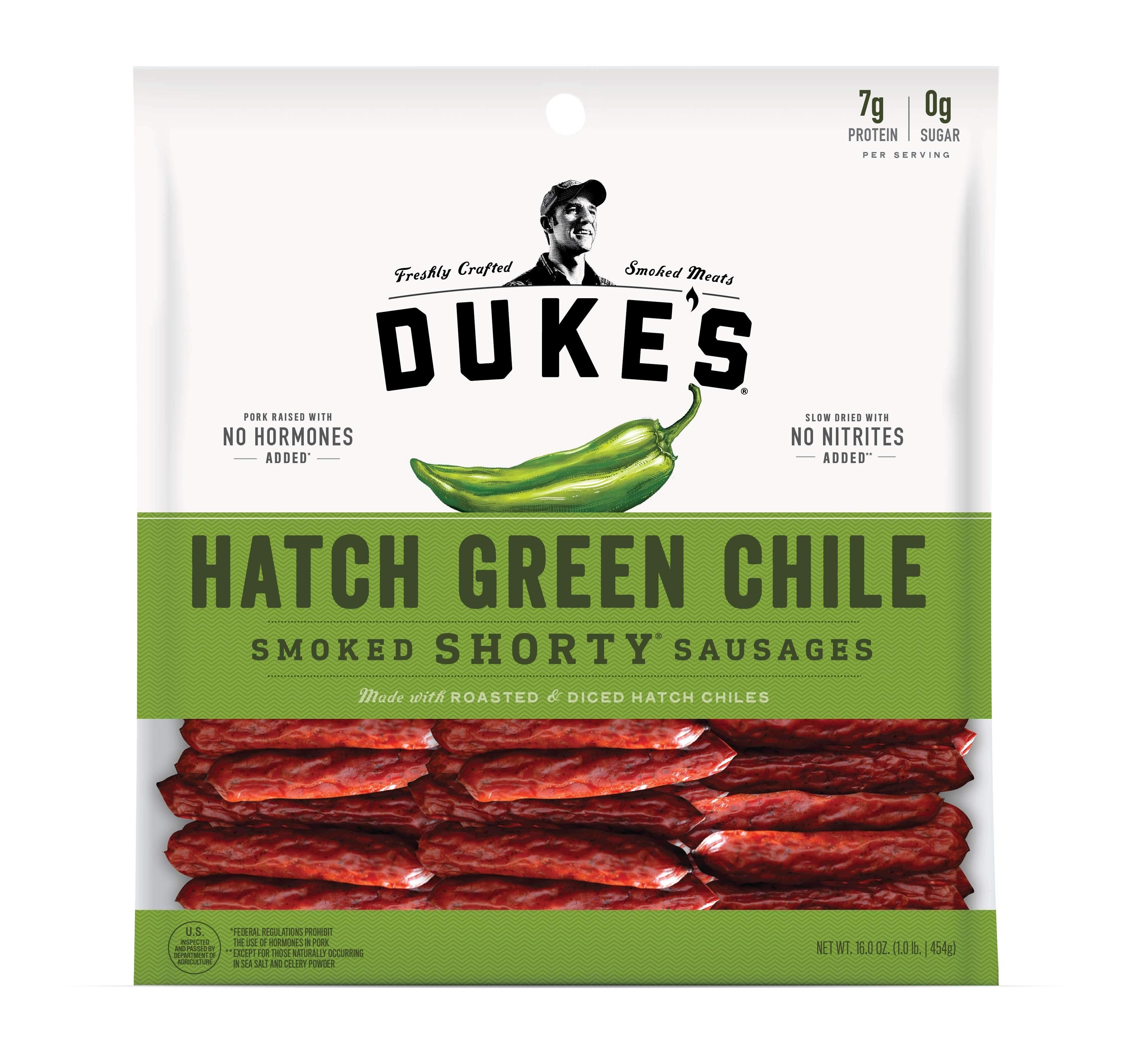 Duke's Smoked Shorty Sausages Duke's Hatch Green Chile 16 Ounce 