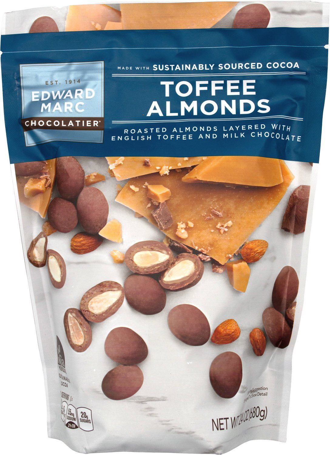 Edward Marc Chocolatier Almonds Edward Marc Chocolatier Toffee Almonds 24 Ounce 