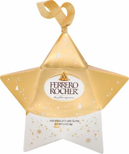 Ferrero Rocher Fine Hazelnut Chocolates Meltable Ferrero Star Ornament 1.3 Ounce 