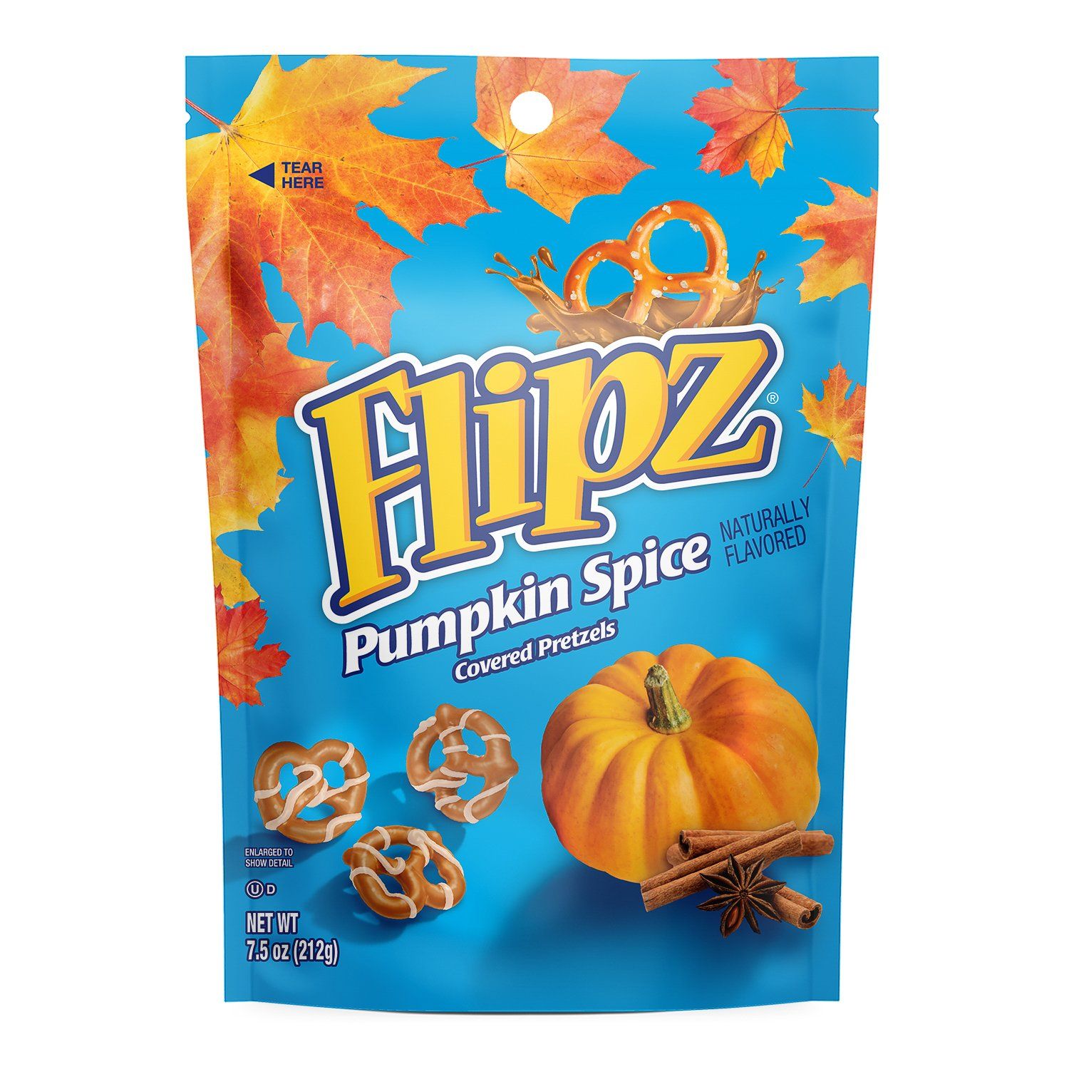 Flipz Chocolate Covered Pretzels Meltable Flipz Pumpkin Spice 7.75 Ounce 