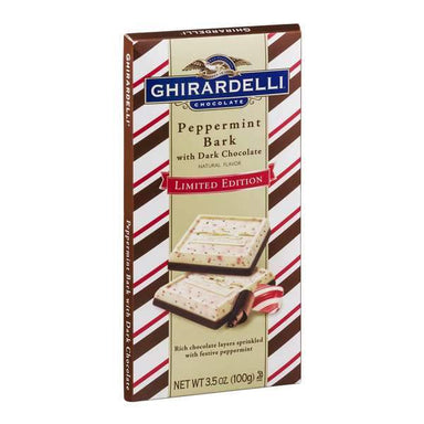 Ghirardelli Chocolate Bars Meltable Ghirardelli Peppermint Bark with Dark Chocolate 3.5 Ounce 