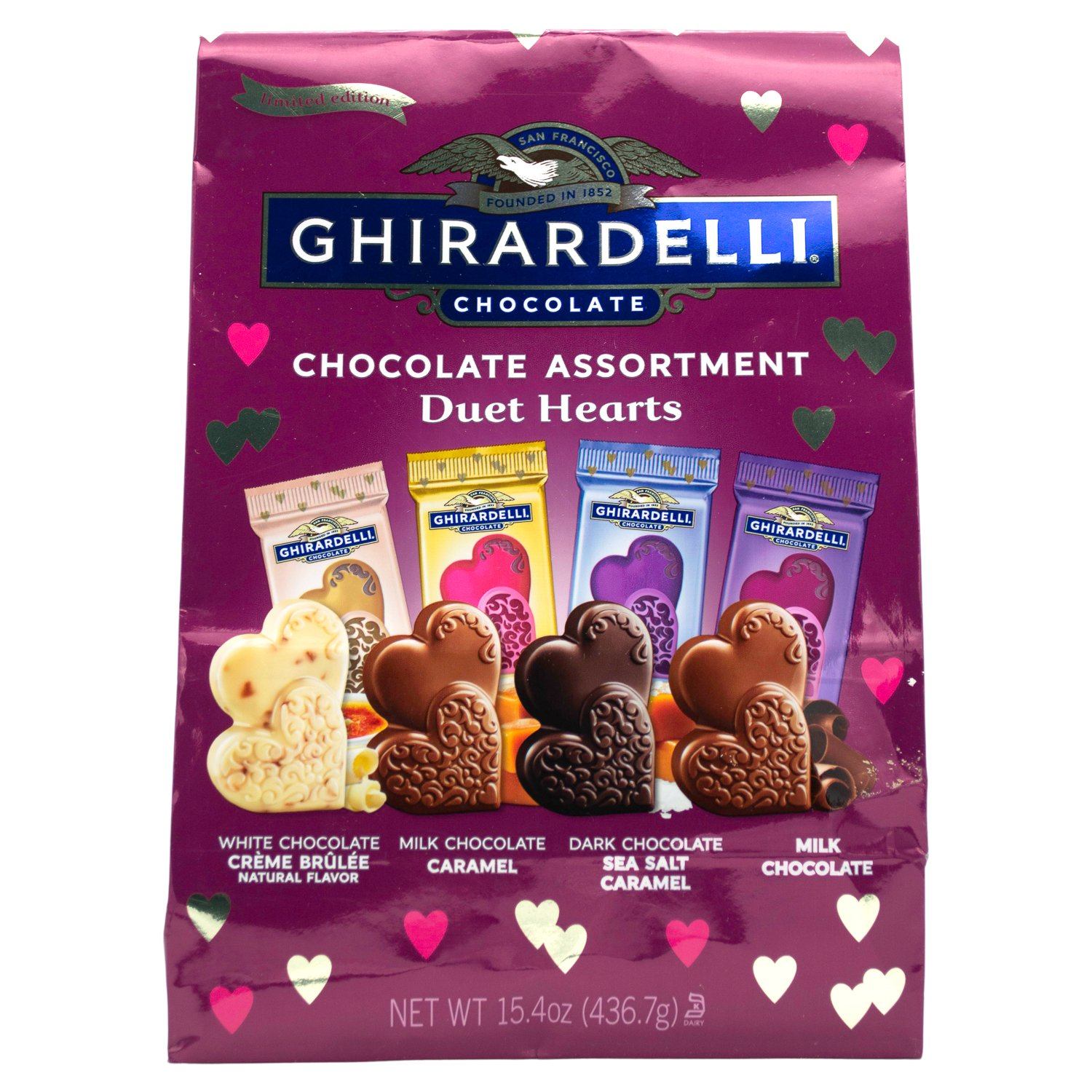 Ghirardelli Chocolate Squares & Bars Meltable Ghirardelli Duet Hearts 15.4 Ounce 