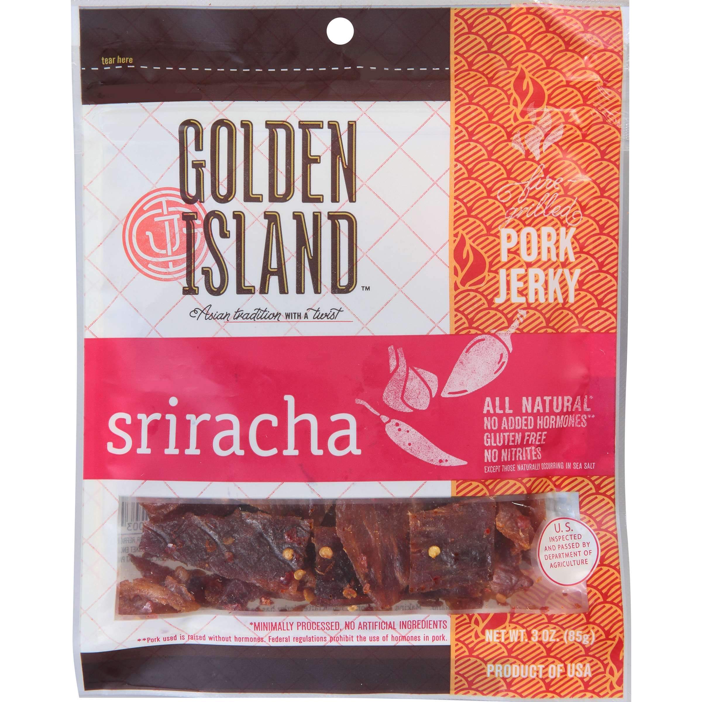 Golden Island Jerky Golden Island Sriracha Pork 3 Ounce 