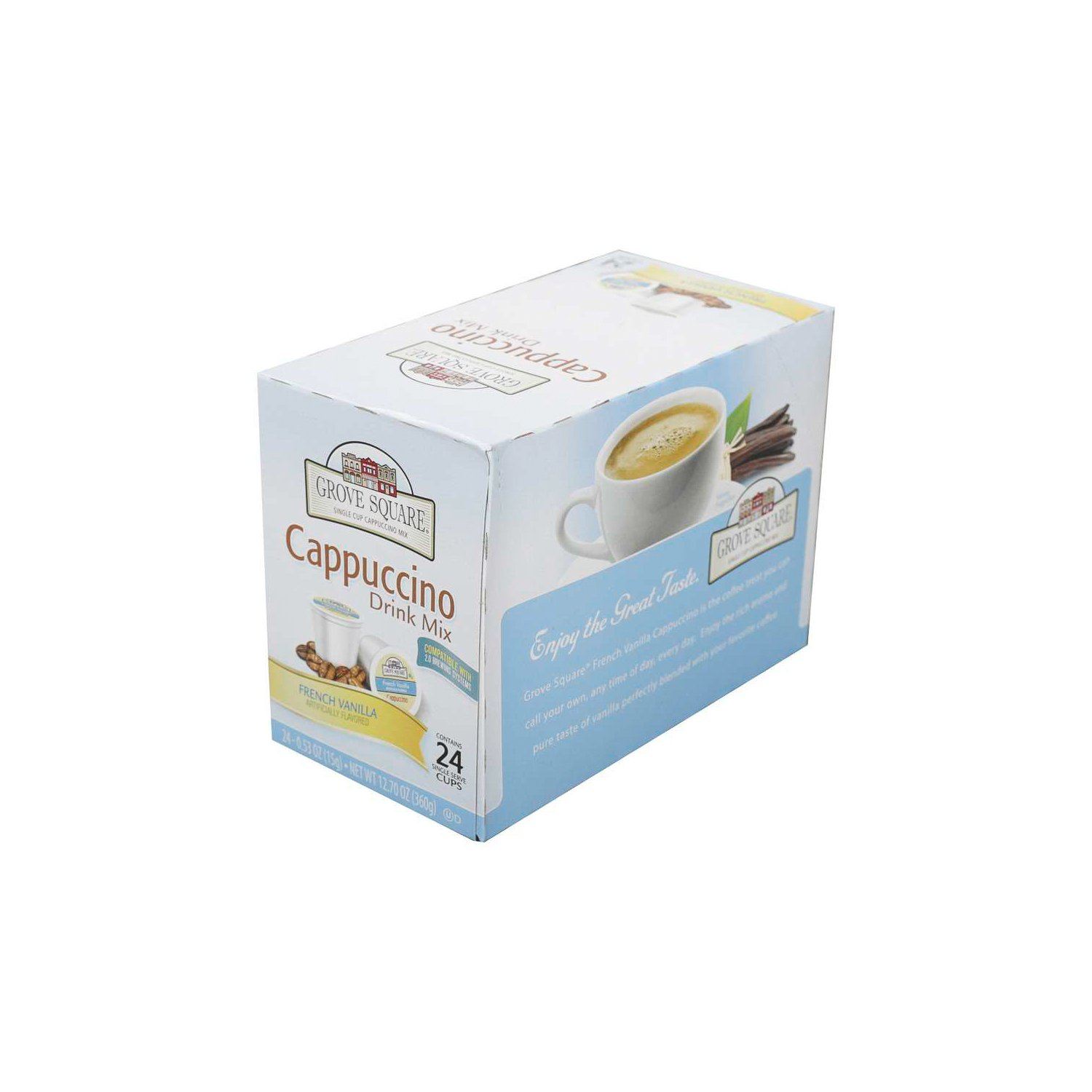 Grove Square Cappuccino Coffee K-Cups Grove Square French Vanilla 24 K-Cups 