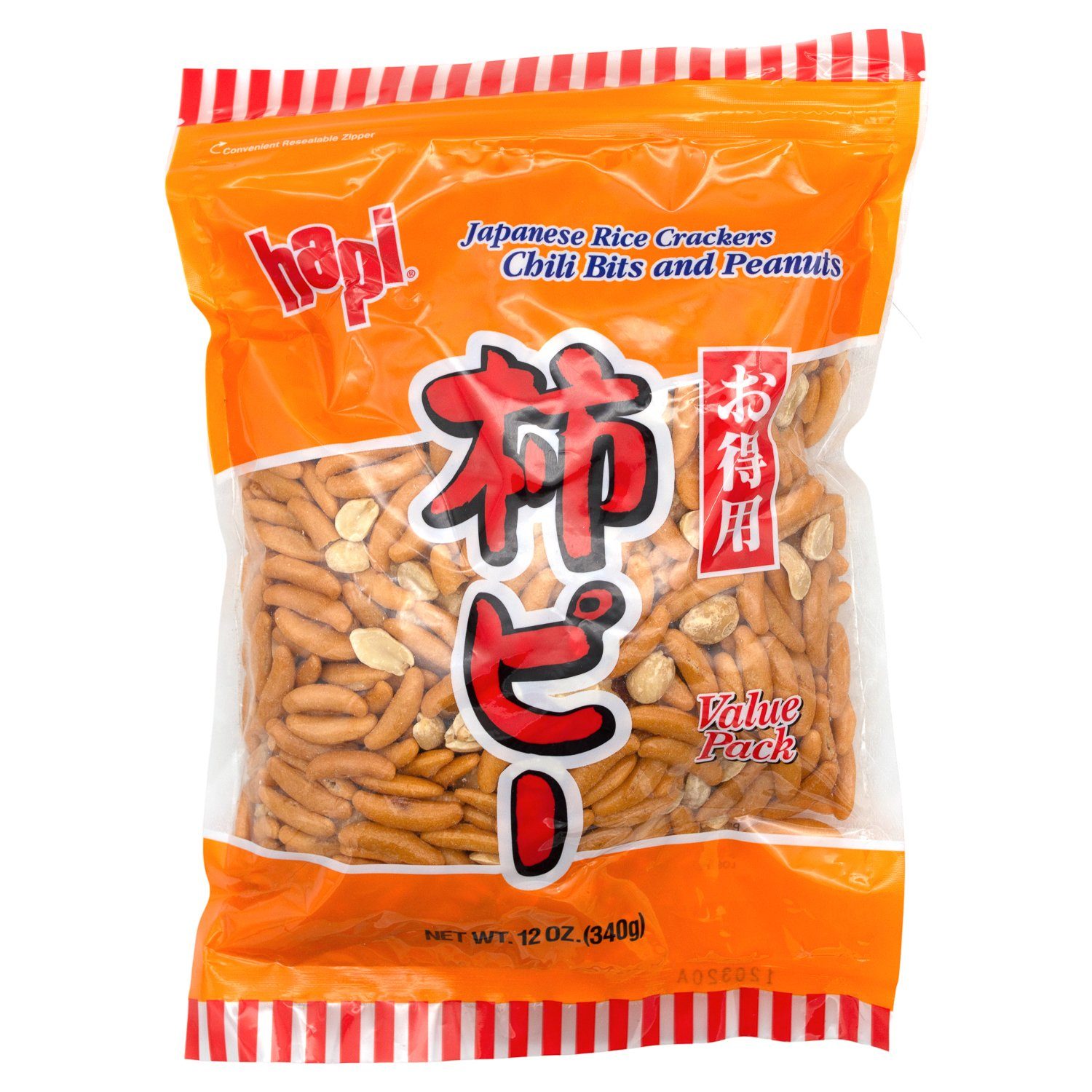 Hapi Japanese Rice Crackers Hapi Chili Bits and Peanuts 12 Ounce 