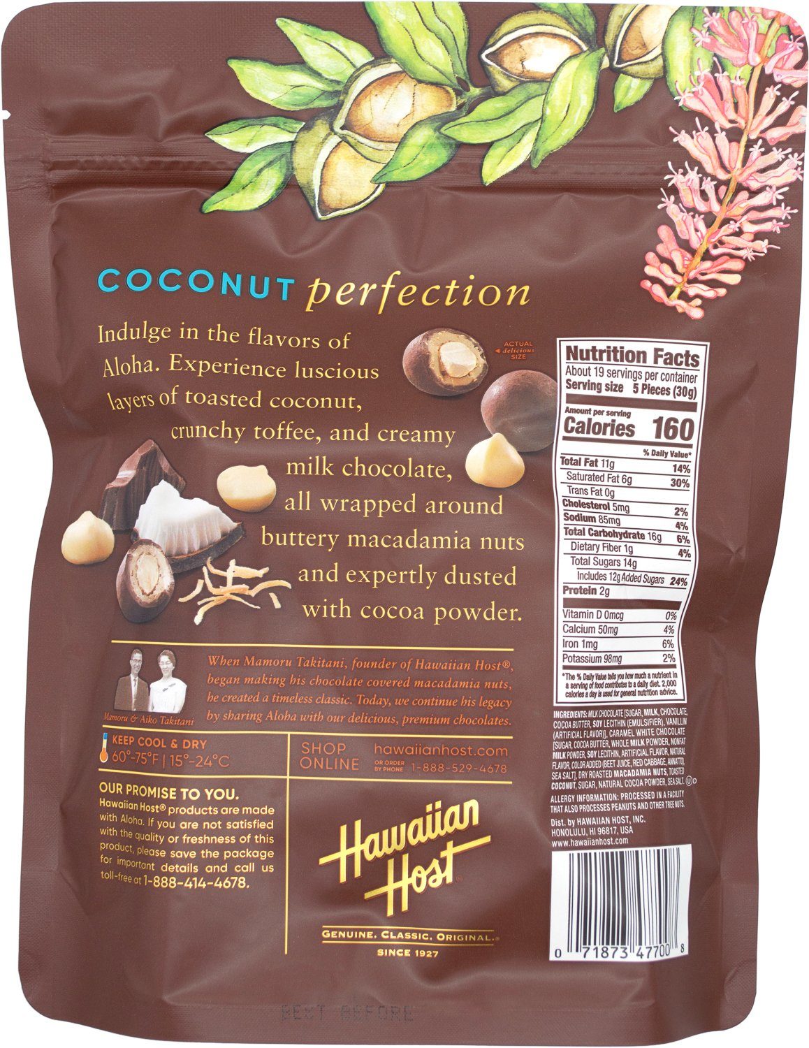 Hawaiian Host Toasted Coconut Milk Chocolate Macadamias Hawaiian Host 
