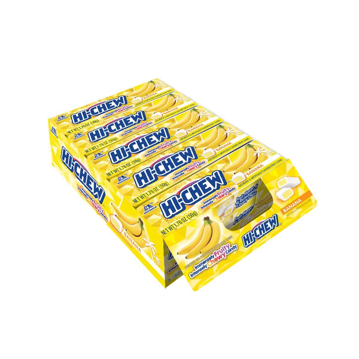 Hi-Chew Sticks Chewy Fruit Candies Snackathon Foods Banana 26.4 Ounce (15 Sticks) 