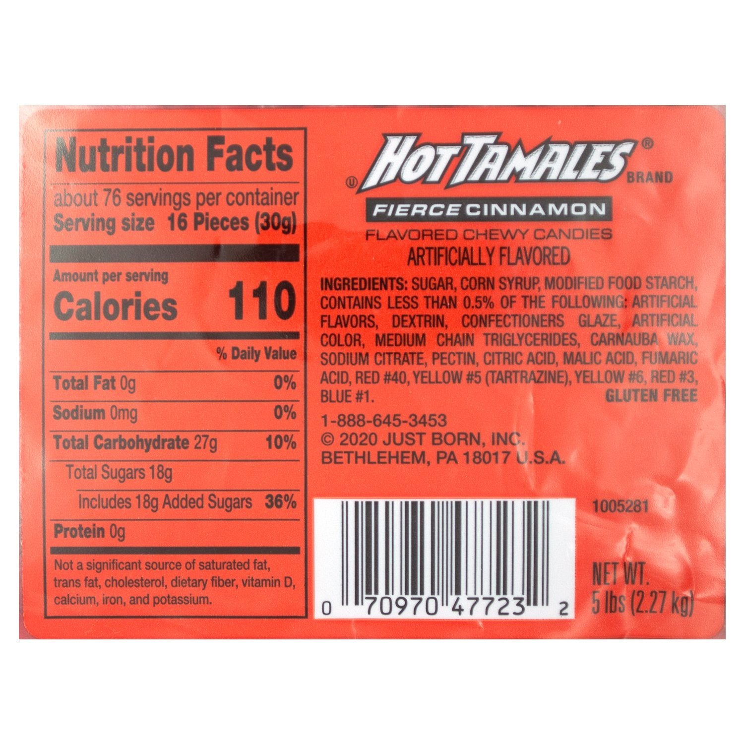 Hot Tamales Fierce Cinnamon Flavored Chewy Candies Hot Tamales 