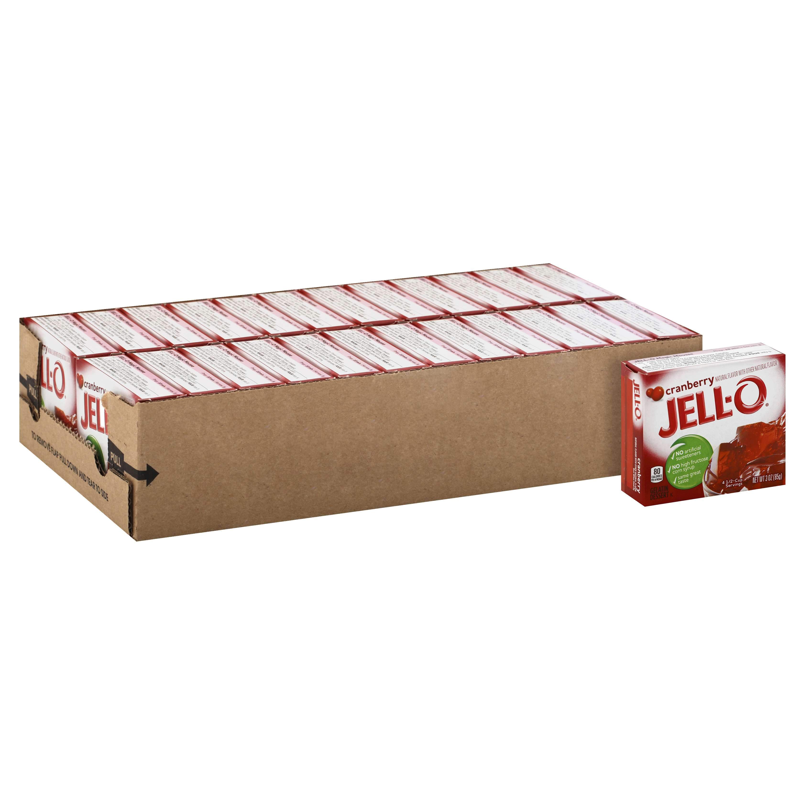 Jell-O Gelatin Mix Jell-O Cranberry 3 Oz-24 Count 