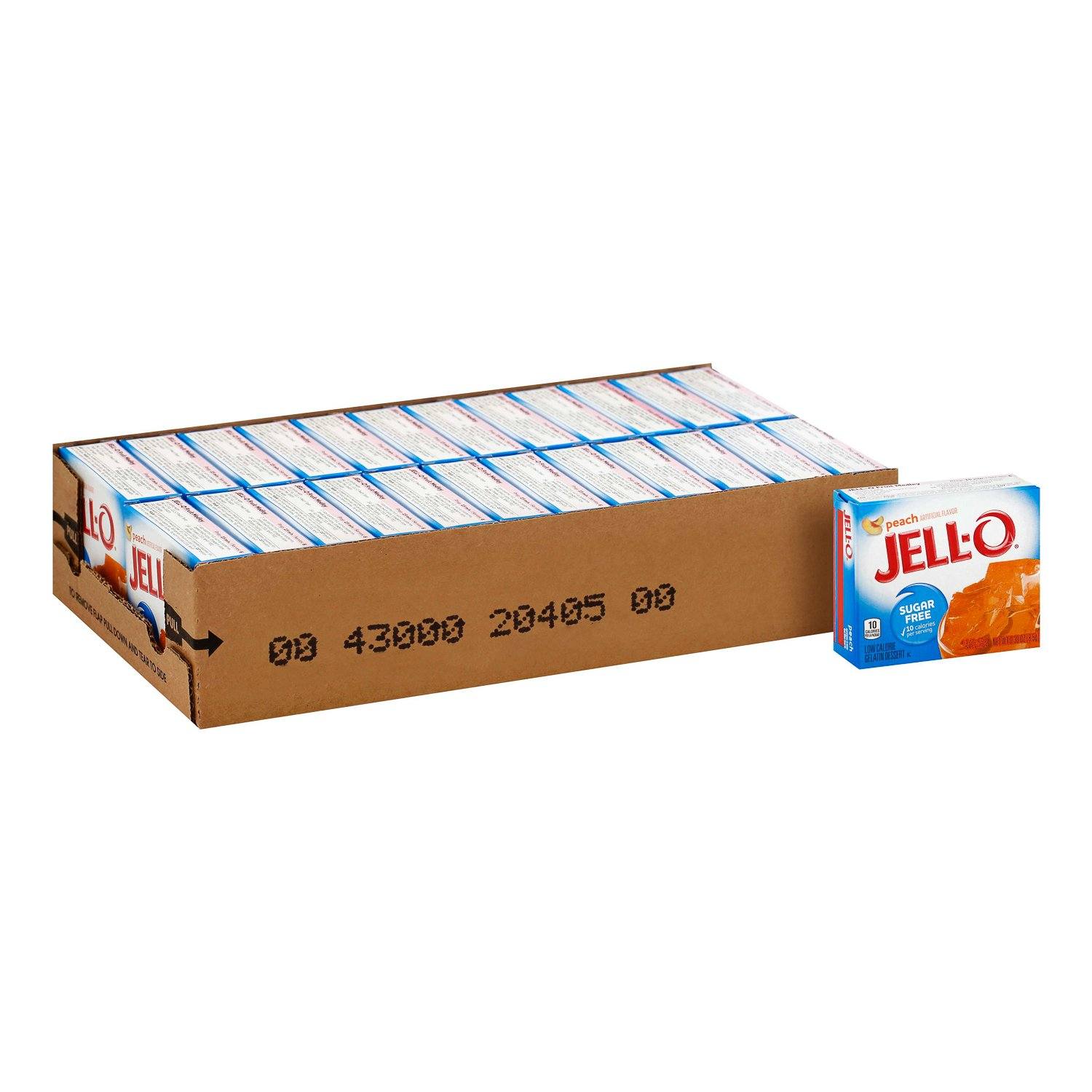 Jell-O Gelatin Mix Sugar Free Jell-O Sugar Free Peach 0.3 Oz-24 Count 