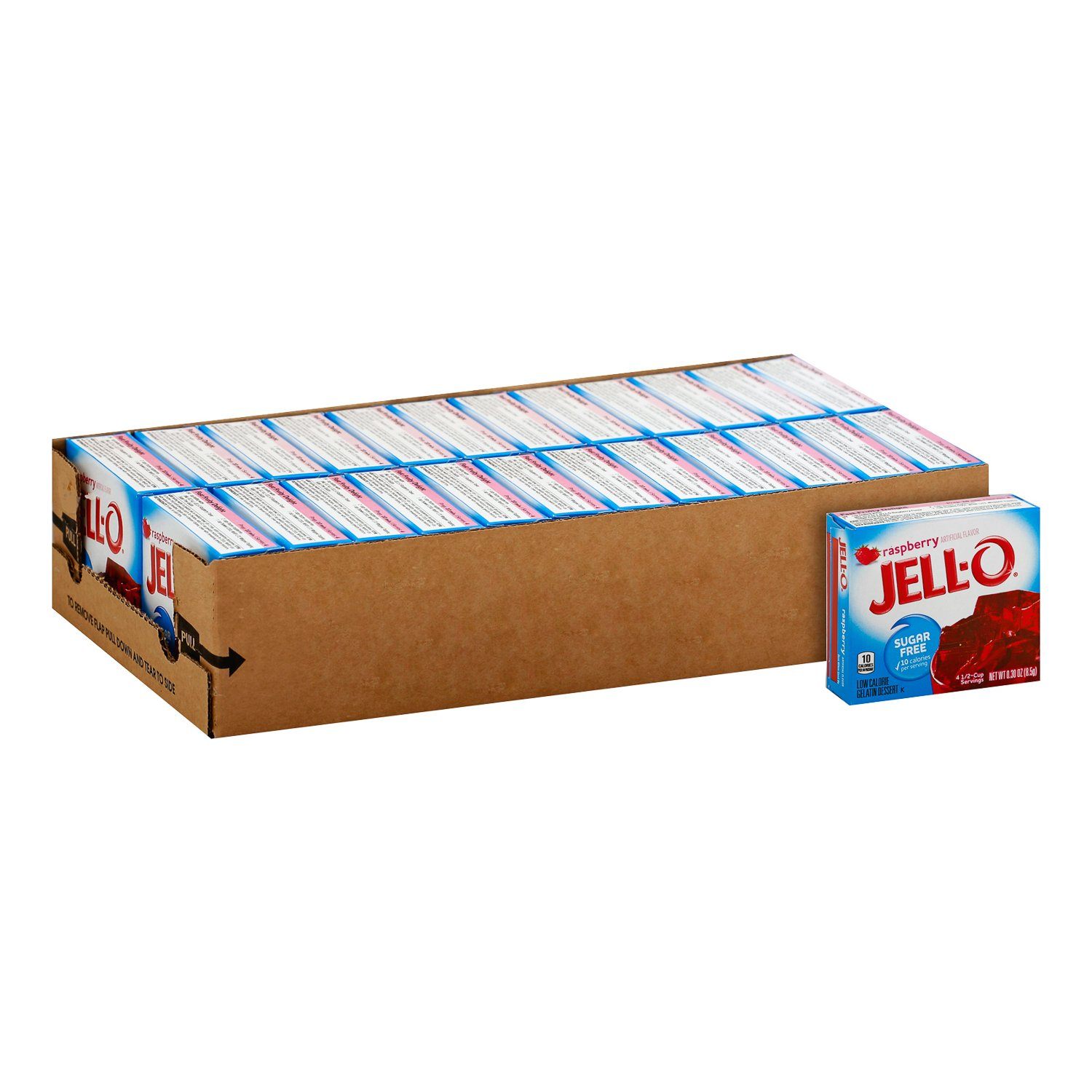 Jell-O Gelatin Mix Sugar Free Jell-O Sugar Free Raspberry 0.3 Oz-24 Count 