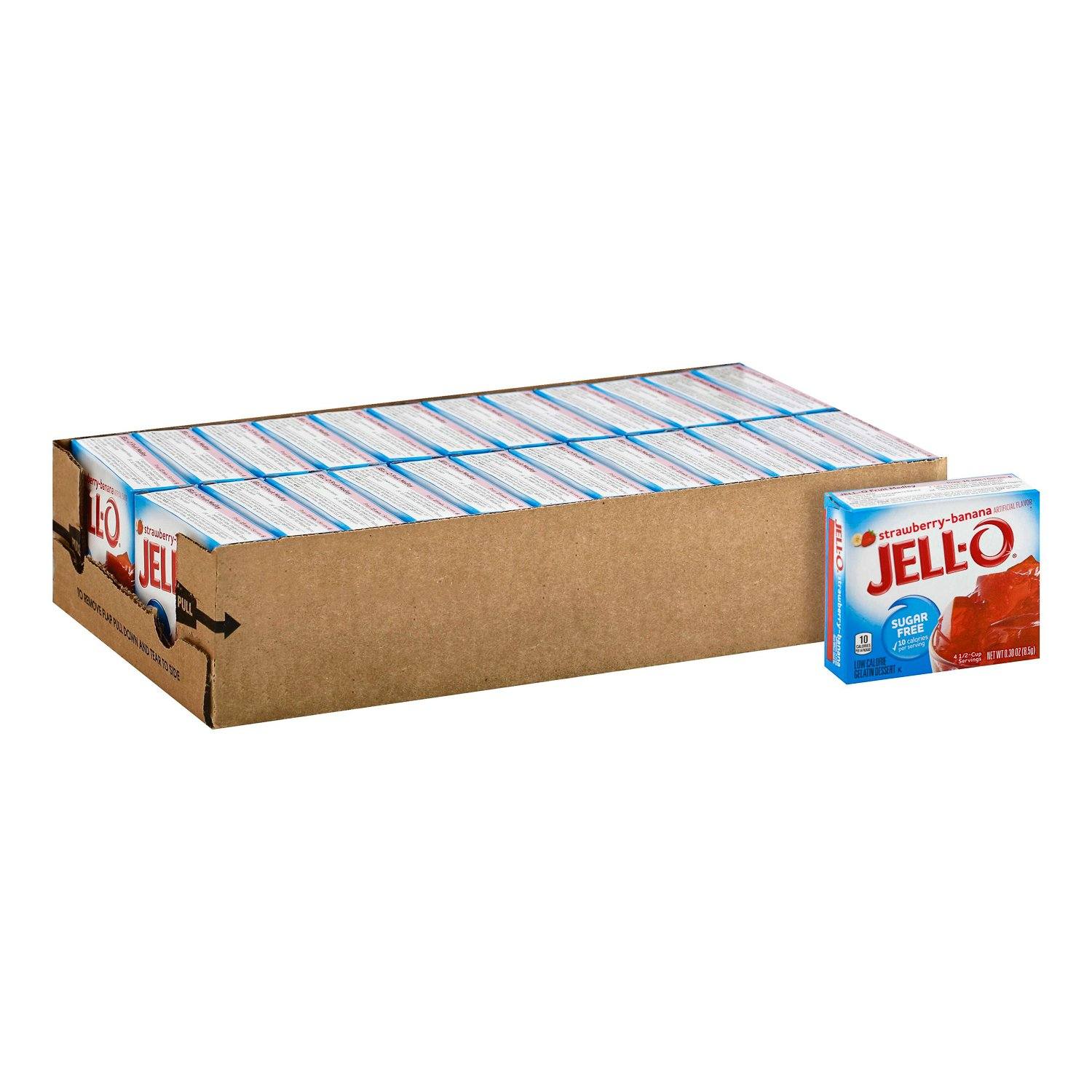 Jell-O Gelatin Mix Sugar Free Jell-O Sugar Free Strawberry-Banana 0.3 Oz-24 Count 