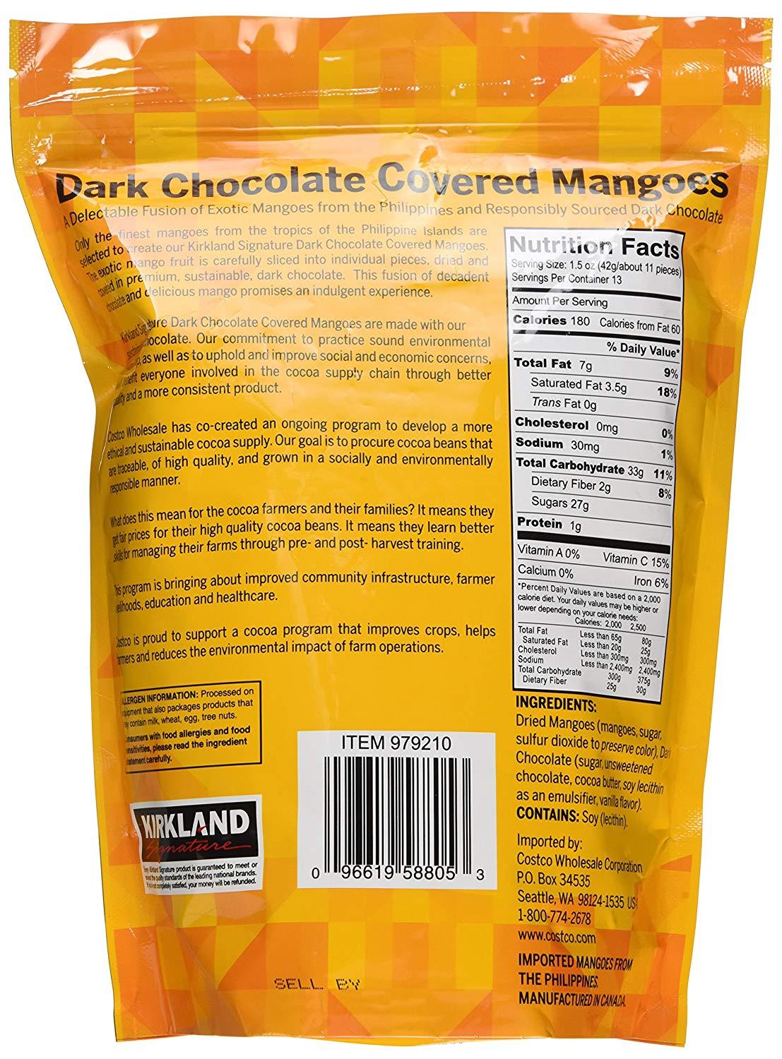 Kirkland Dark Chocolate Covered Mangoes, 19.4 Ounce Kirkland Signature 