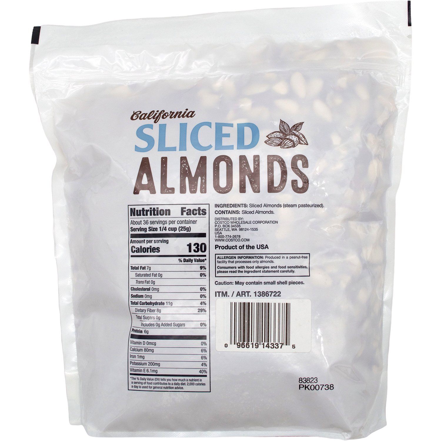 Kirkland Signature California Sliced Almonds Kirkland Signature 