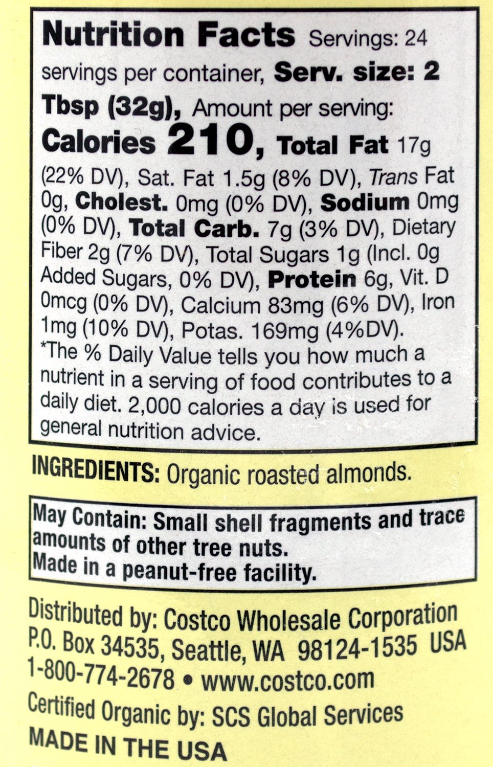 Kirkland Signature Creamy Almond Butter Kirkland Signature 