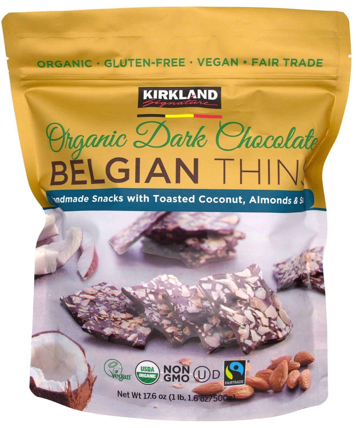 Kirkland Signature Organic Dark Chocolate Belgian Thins Kirkland Signature 17.6 Ounce 