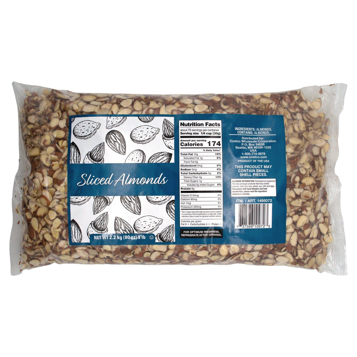 Kirkland Signature Sliced Almonds Kirkland Signature Foodservice 5 Pound 