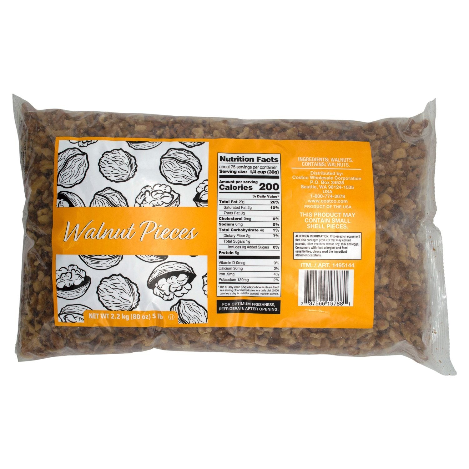 Kirkland Signature Walnuts Kirkland Signature Foodservice 5 Pound 