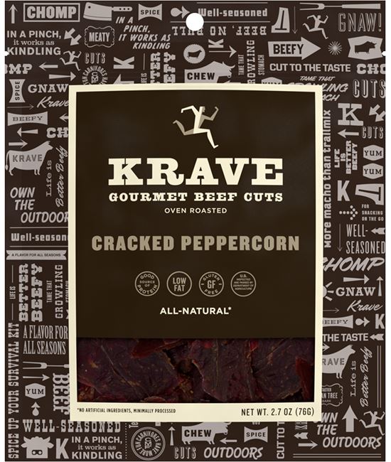 KRAVE Meat Cuts KRAVE Cracked Peppercorn Beef Cuts 2.7 Ounce 