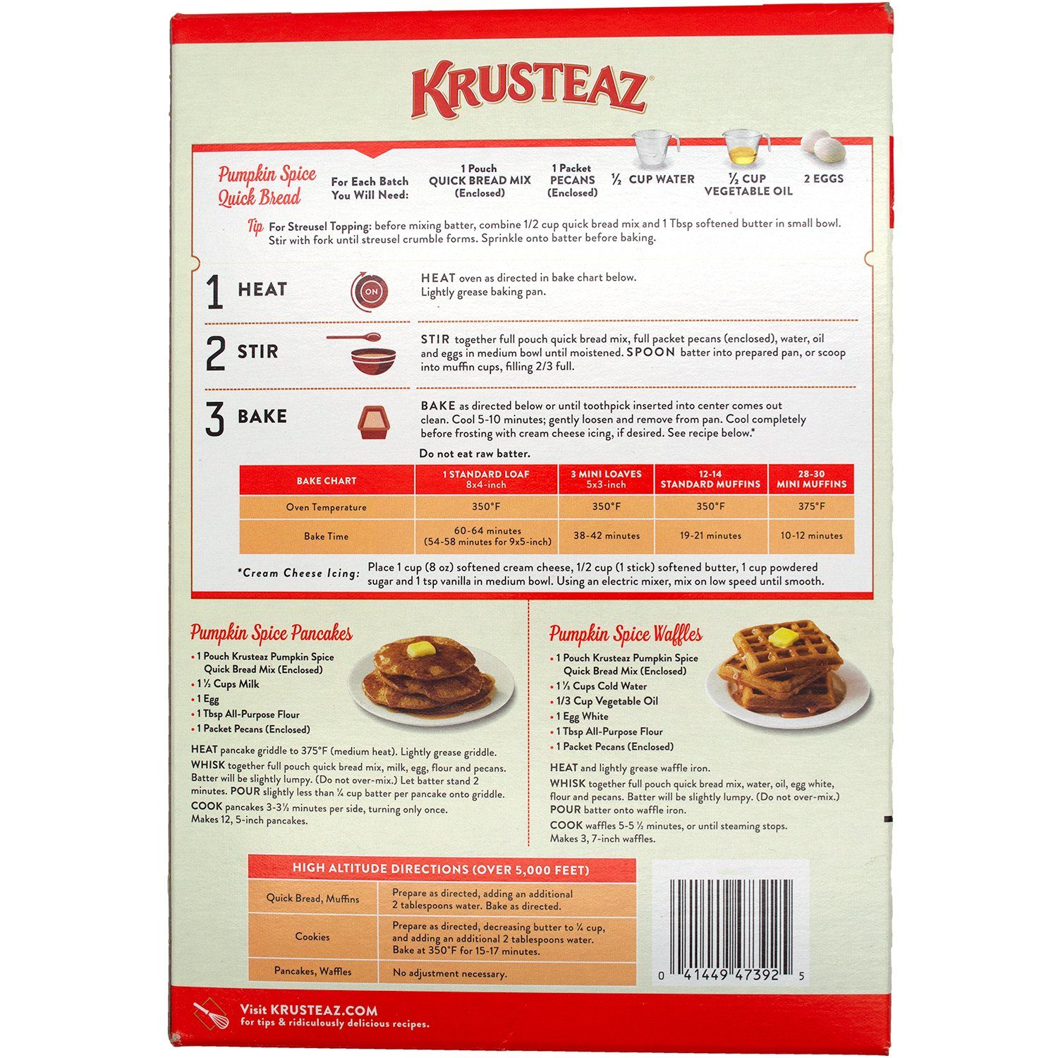 Krusteaz Pumpkin Spice Quick Bread Mix Krusteaz 