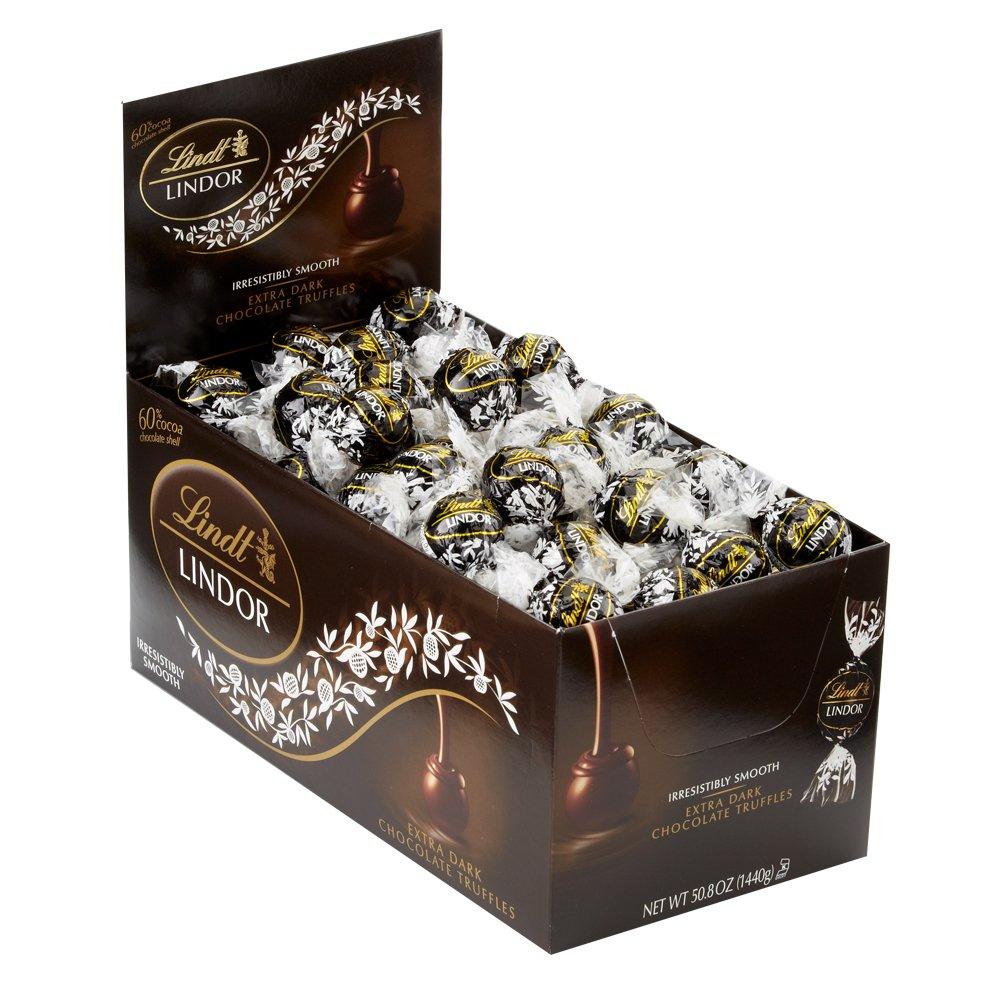 Lindt LINDOR Truffles Meltable Lindt Extra Dark 60 Count 