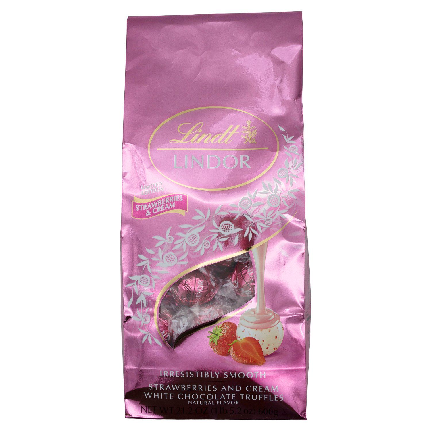 Lindt LINDOR Truffles Meltable Lindt Strawberries & Cream 21.2 Ounce 