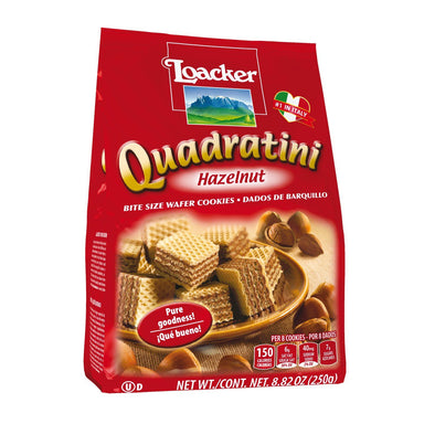 Loacker Quadratini Bite-Size Wafer Loacker Hazelnut 8.82 Ounce 