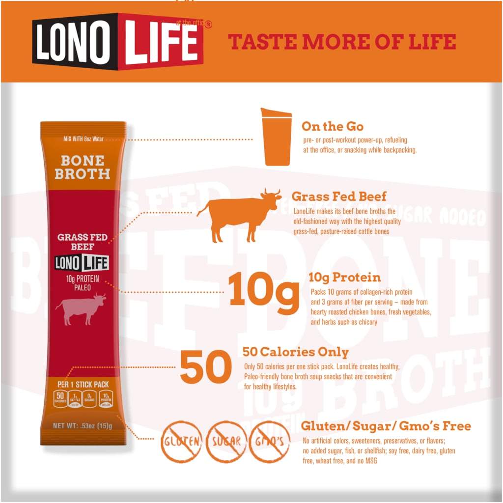 LonoLife Grass Fed Beef Bone Broth Powder LonoLife 