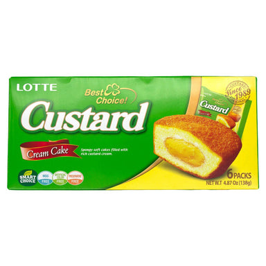 Lotte Custard Cream Cake Lotte Original 4.87 Ounce 