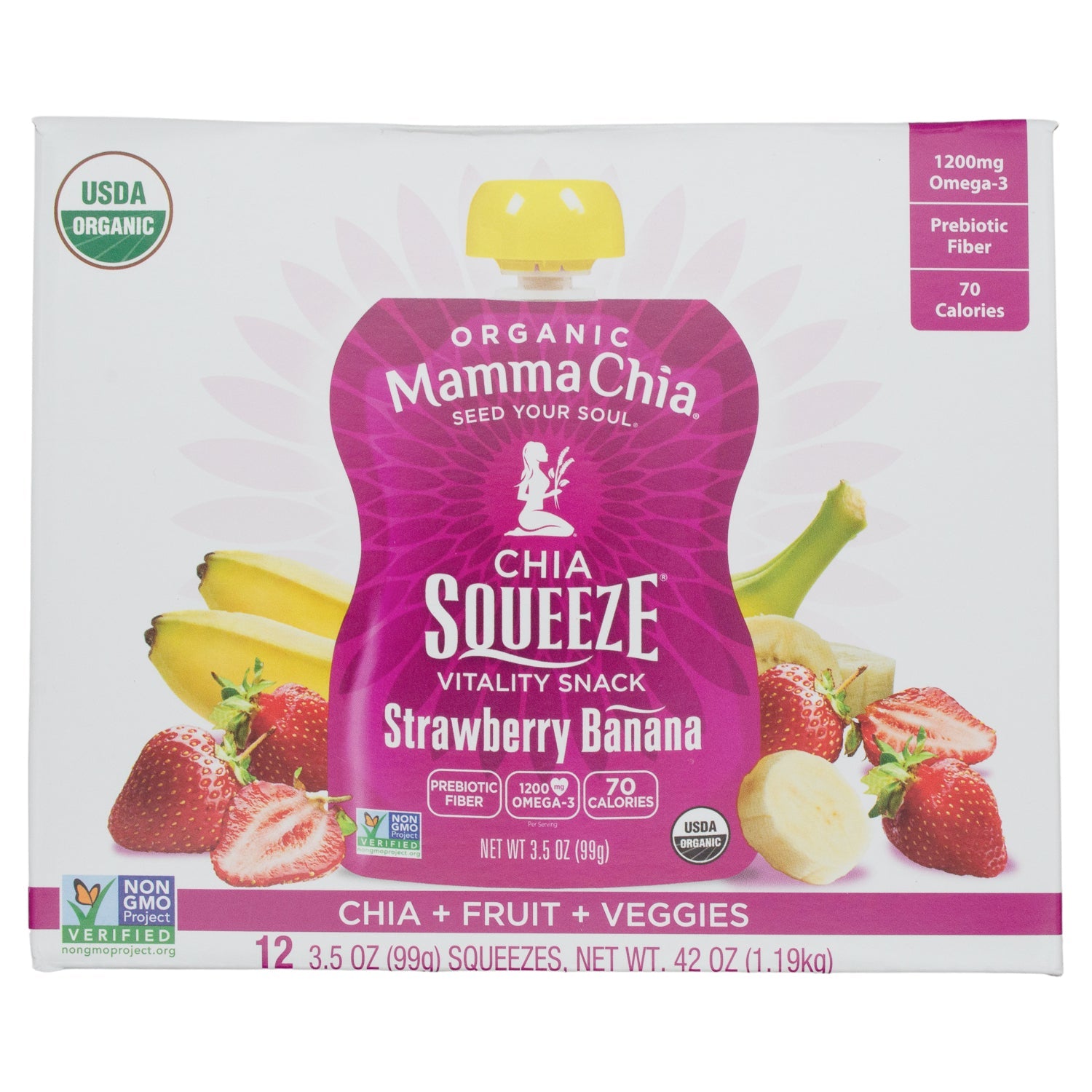 Mamma Chia Mamma Chia Strawberry Banana 3.5 Oz-12 Count 