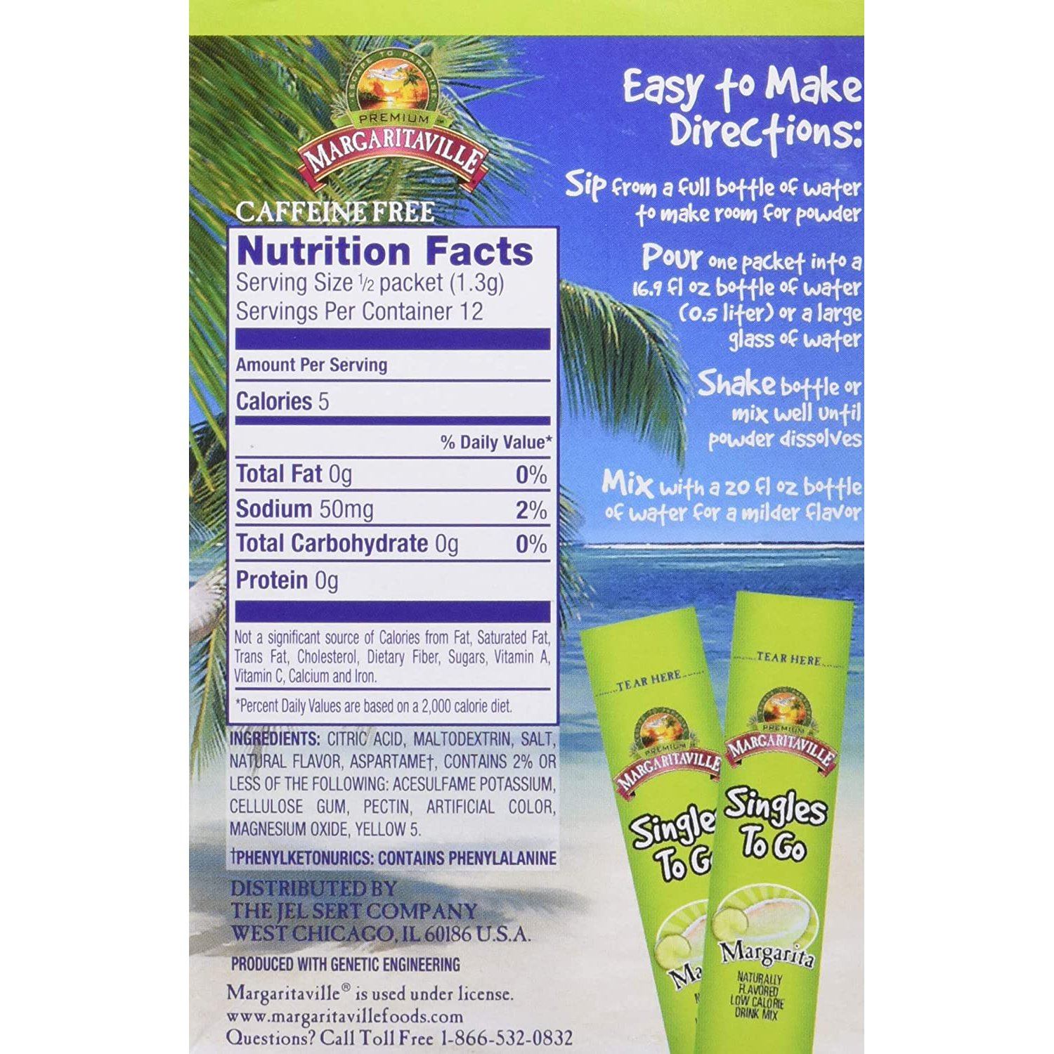 Margaritaville Singles To Go Non-Alcoholic Powder Sticks Margaritaville 