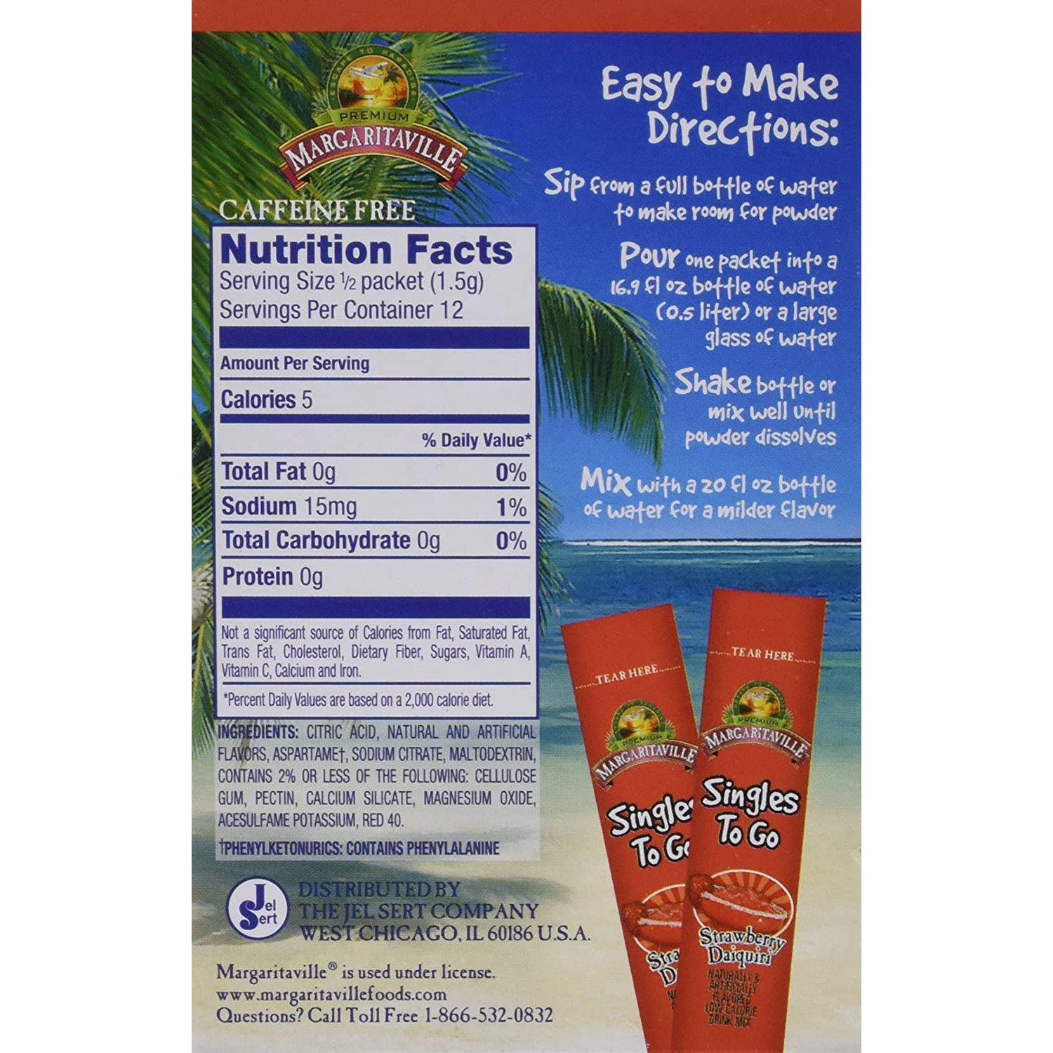 Margaritaville Singles To Go Non-Alcoholic Powder Sticks Margaritaville 