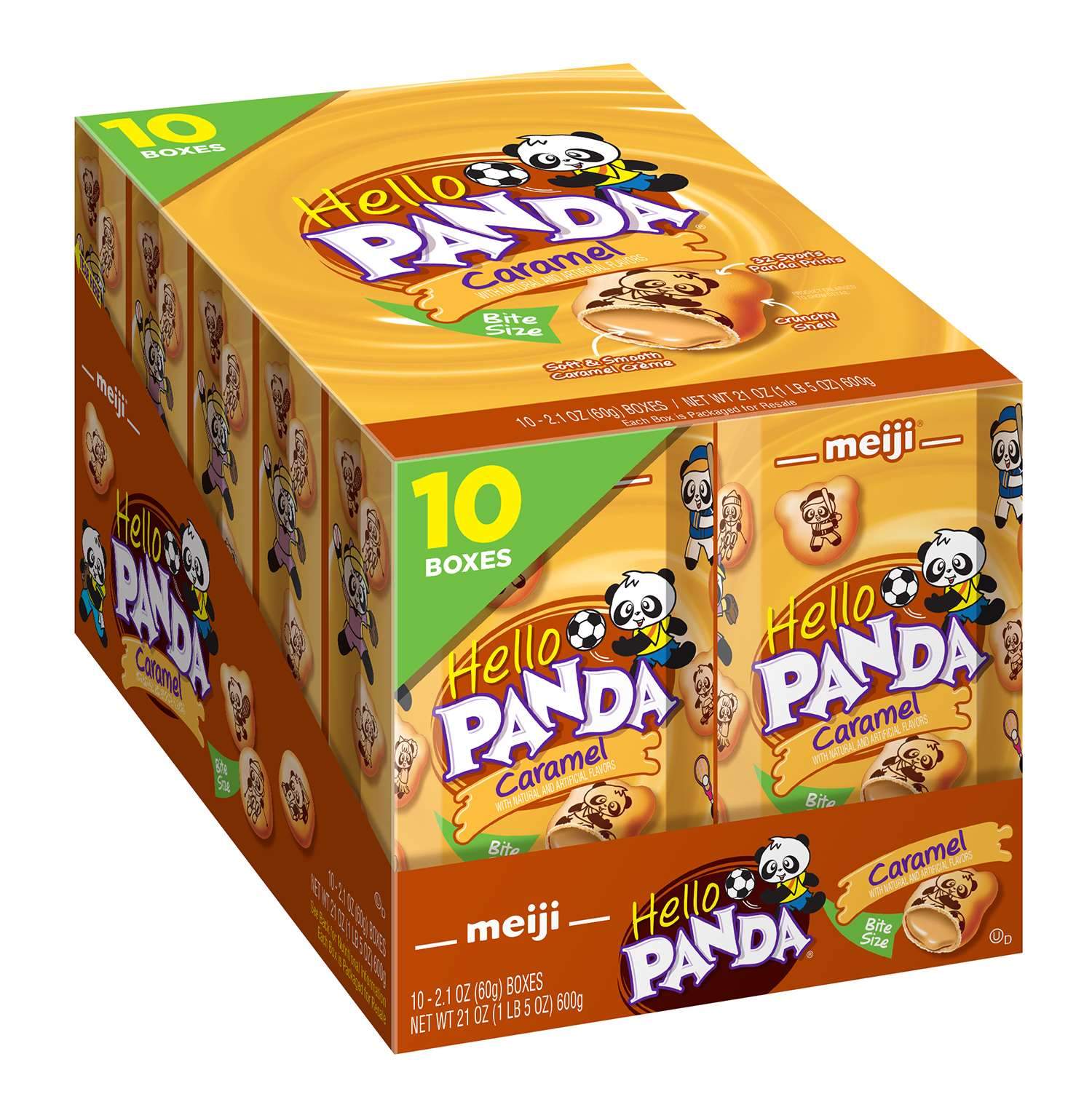 Meiji Hello Panda Cookie Meiji Caramel 2.1 Oz-10 Count 