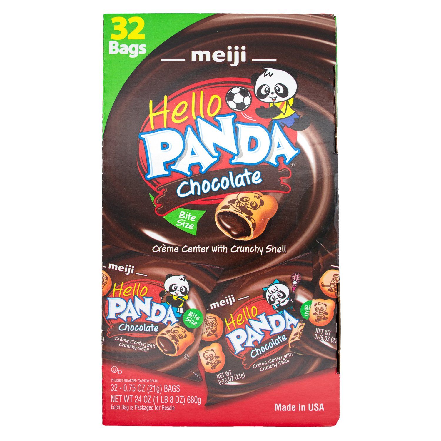 Meiji Hello Panda Cookie Meiji Chocolate 0.32 Oz-32 Count 