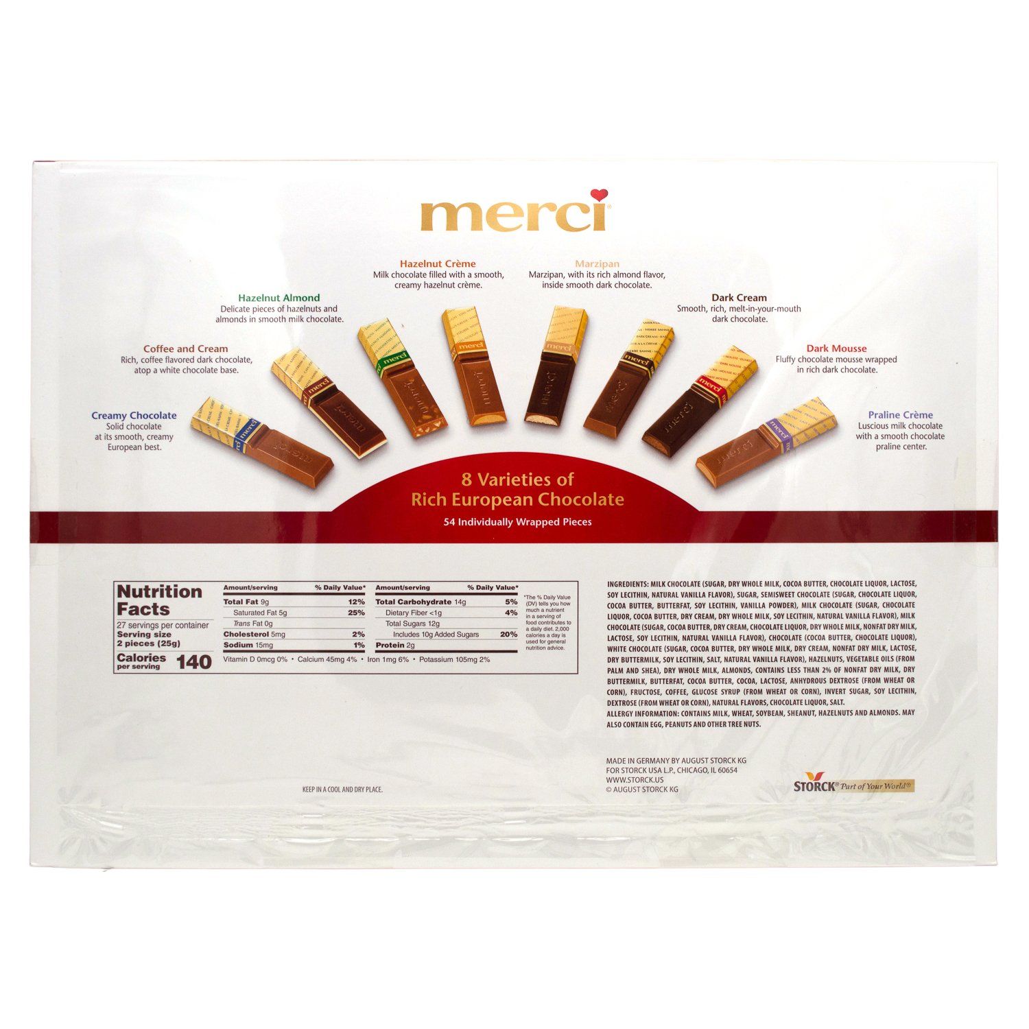 Merci Finest Assortment of European Chocolates Meltable Merci 