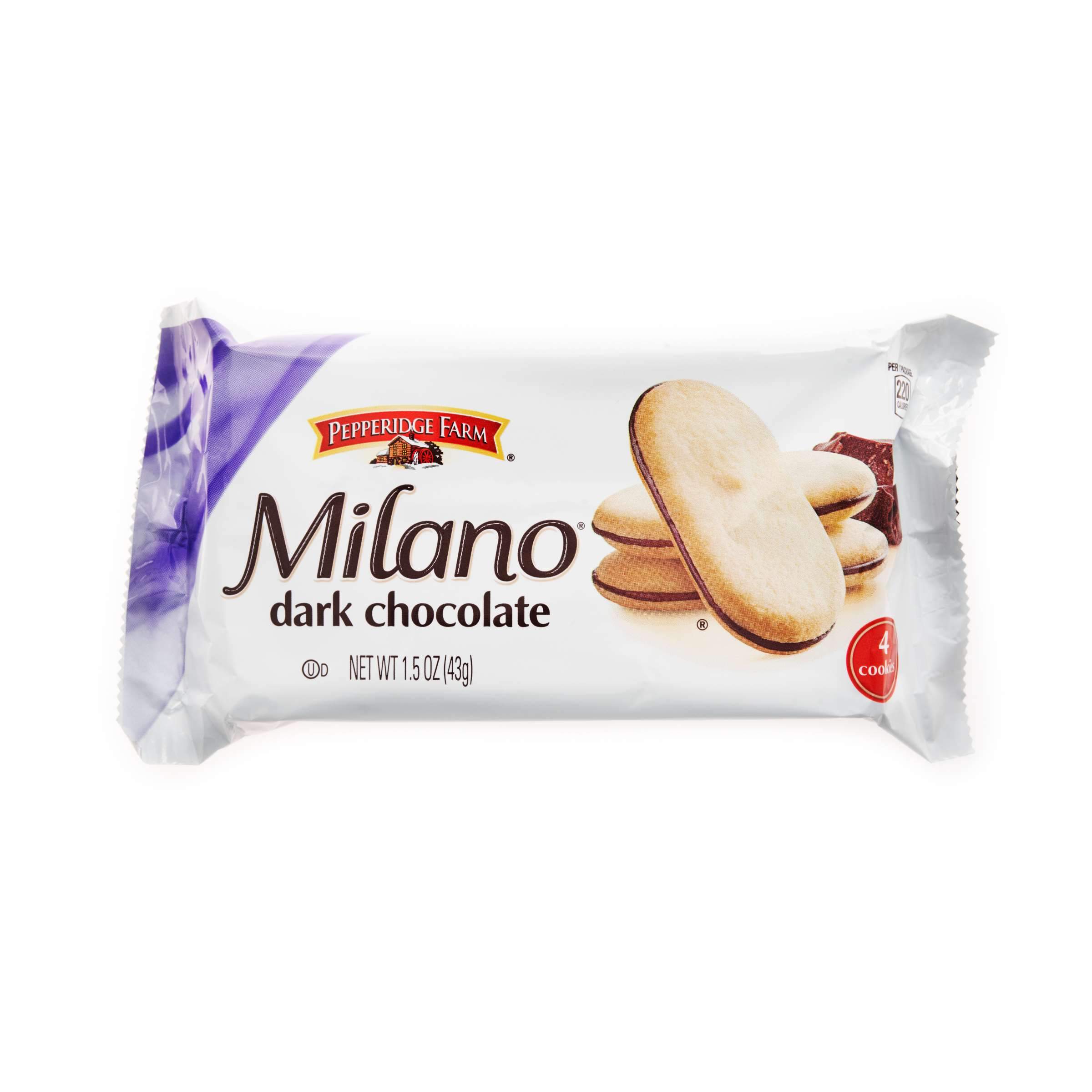 Milano Dark Chocolate Cookies Pepperidge Farms Dark Chocolate 4 Cookies-1.5 Oz 