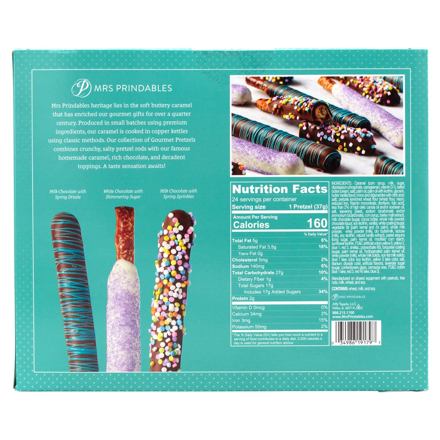 Mrs Prindables Chocolate Dipped Caramel Pretzels Rods Meltable Mrs Prindables 