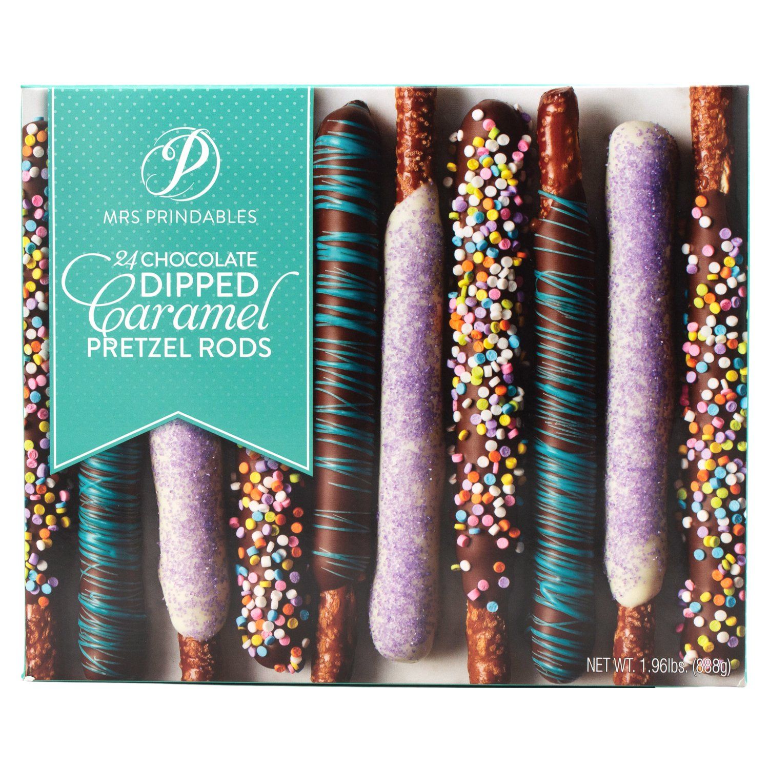 Mrs Prindables Chocolate Dipped Caramel Pretzels Rods Meltable Mrs Prindables 