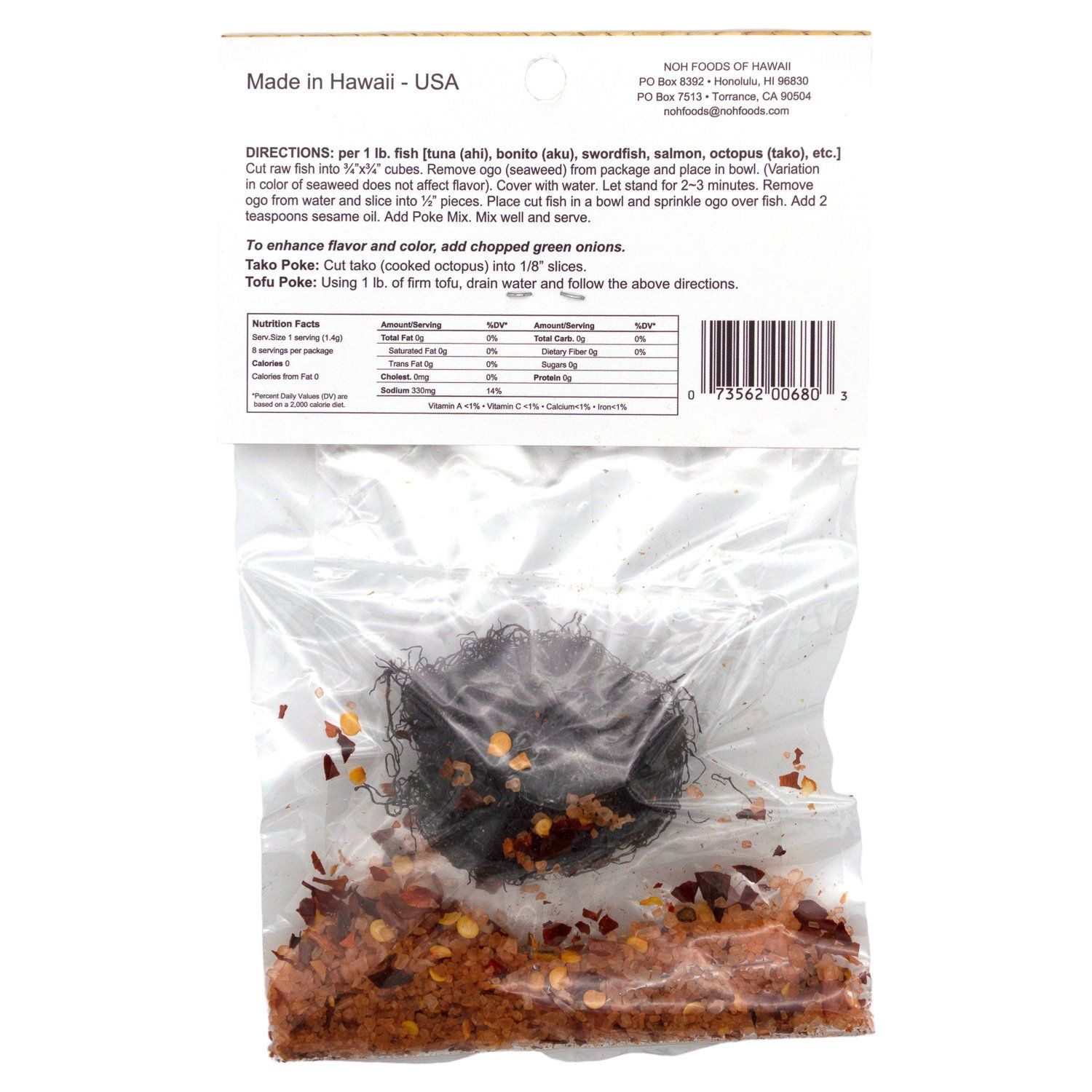 NOH Hawaiian Poke Seasoning Mix NOH 