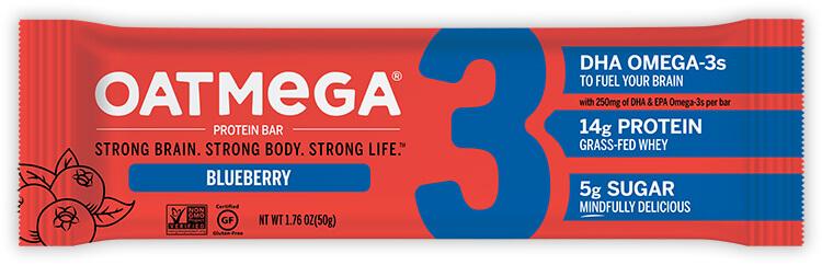 Oatmega Grass-fed Whey Protein Bars Oatmega Blueberry 1.76 Ounce 