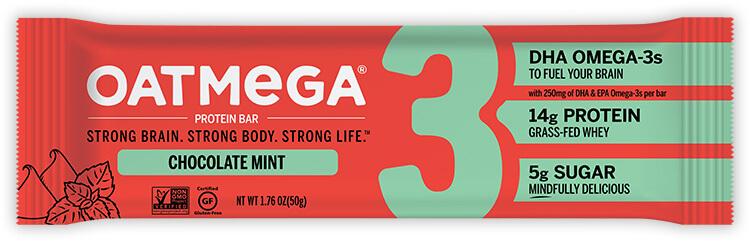 Oatmega Grass-fed Whey Protein Bars Oatmega Chocolate Mint 1.76 Ounce 