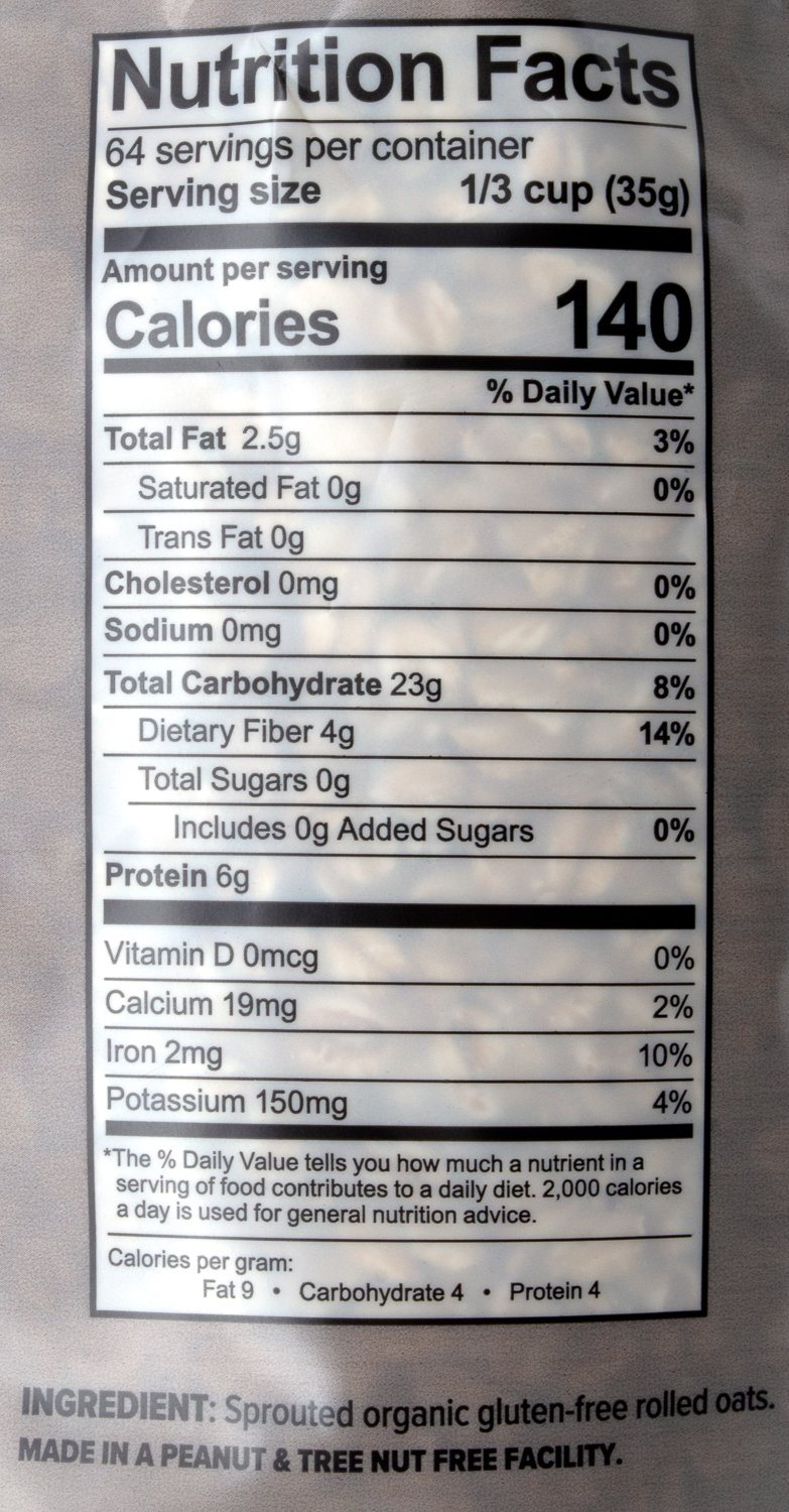 One Degree Organic Sprouted Rolled Oats One Degree Organic Foods 