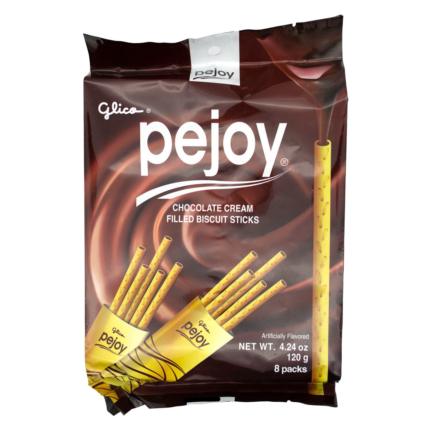 Pejoy Cream Filled Biscuit Sticks Glico Chocolate 4.24 Ounce 