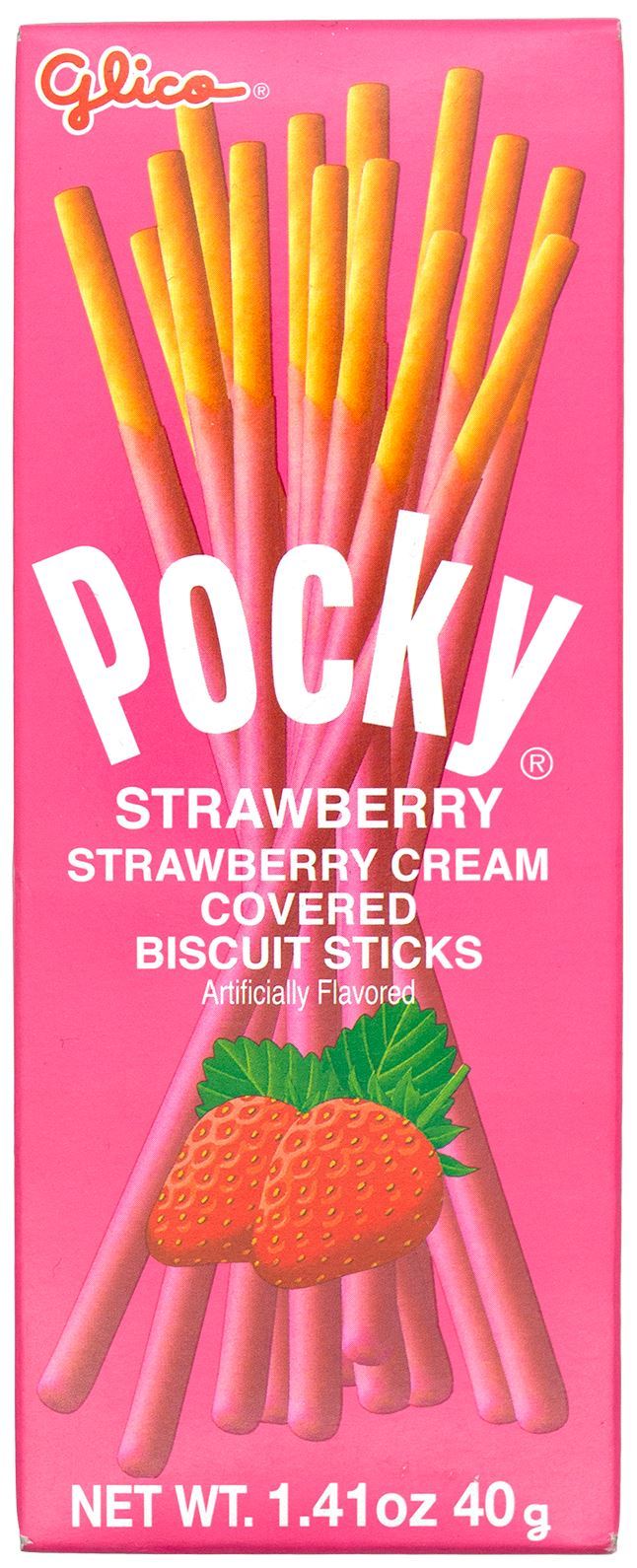 Pocky Cream Covered Biscuit Sticks 1.41 Ounce Glico Strawberry 1.41 Ounce 
