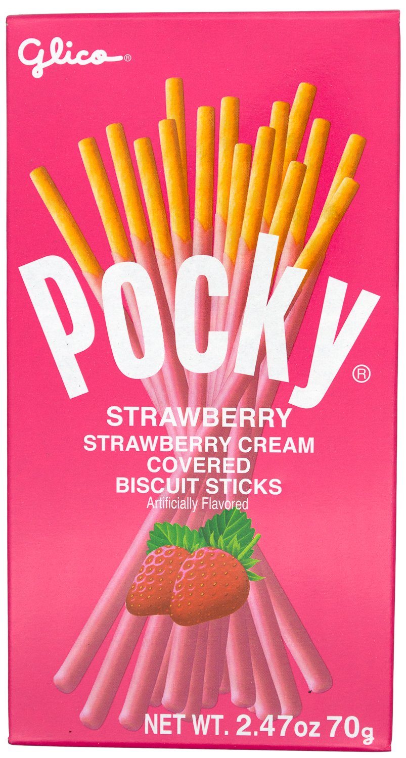 Pocky Cream Covered Biscuit Sticks Glico Strawberry 2.47 Ounce 